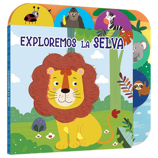 Libro Infantil Exploradores de la Selva con Pestañas y Relieve para Sentir y Tocar